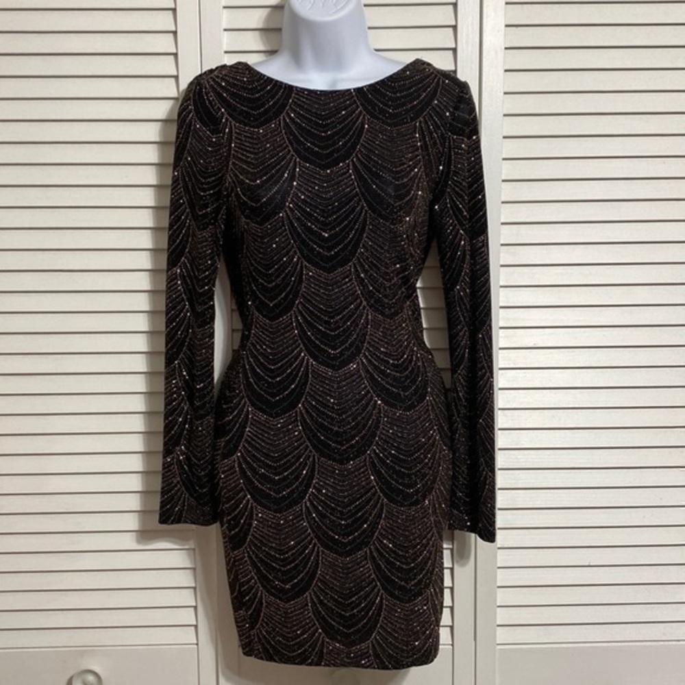 Windsor Black dress with Brown sparkles